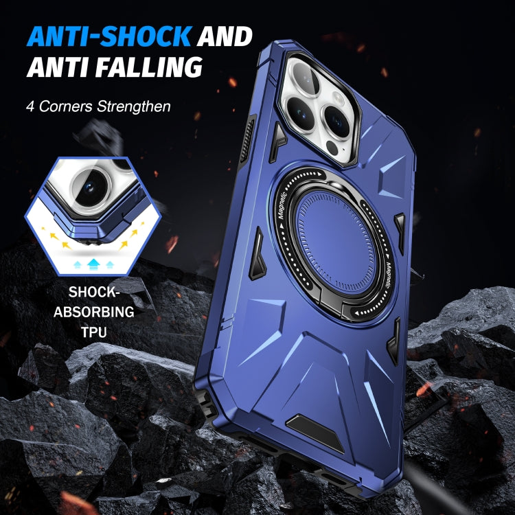 For iPhone 14 Pro Max MagSafe Magnetic Shockproof Phone Case with Ring Holder(Navy Blue) - iPhone 14 Pro Max Cases by PMC TechLife | Online Shopping South Africa | PMC TechLife