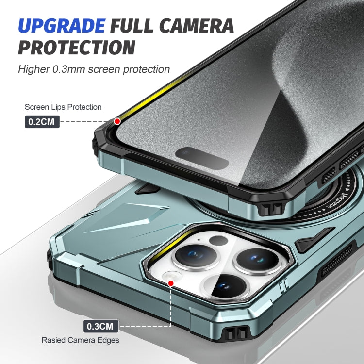 For iPhone 14 Pro Max MagSafe Magnetic Shockproof Phone Case with Ring Holder(Green) - iPhone 14 Pro Max Cases by PMC TechLife | Online Shopping South Africa | PMC TechLife
