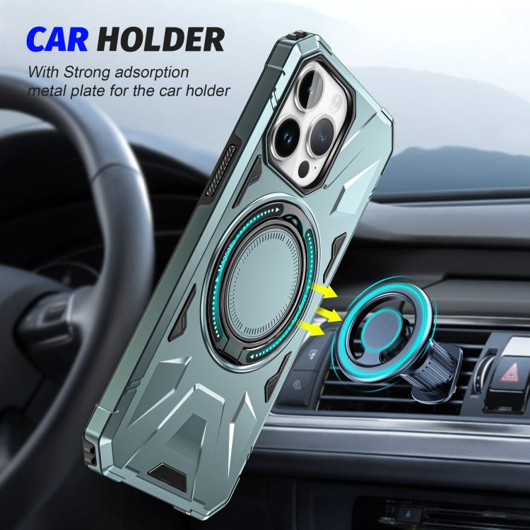 For iPhone 12/12 Pro MagSafe Magnetic Shockproof Phone Case with Ring Holder(Green) - iPhone 12 / 12 Pro Cases by PMC TechLife | Online Shopping South Africa | PMC TechLife