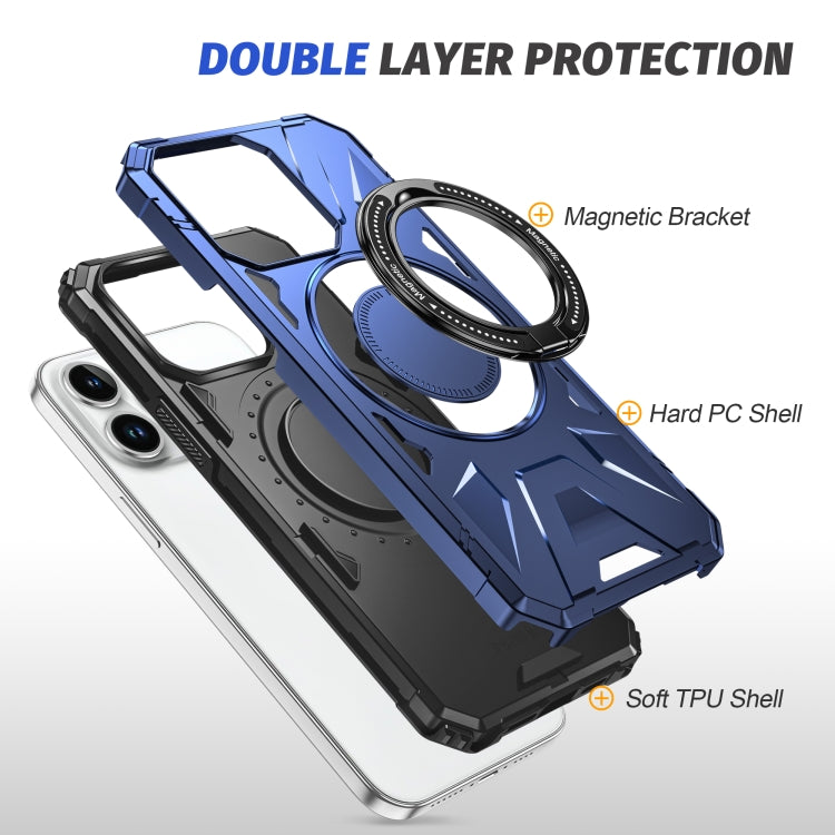 For iPhone 12 Pro Max MagSafe Magnetic Shockproof Phone Case with Ring Holder(Navy Blue) - iPhone 12 Pro Max Cases by PMC TechLife | Online Shopping South Africa | PMC TechLife
