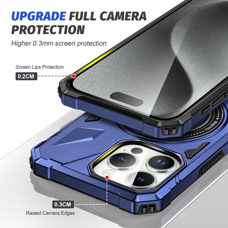 For iPhone 12 Pro Max MagSafe Magnetic Shockproof Phone Case with Ring Holder(Navy Blue) - iPhone 12 Pro Max Cases by PMC TechLife | Online Shopping South Africa | PMC TechLife