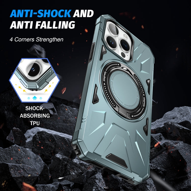 For iPhone 12 Pro Max MagSafe Magnetic Shockproof Phone Case with Ring Holder(Green) - iPhone 12 Pro Max Cases by PMC TechLife | Online Shopping South Africa | PMC TechLife