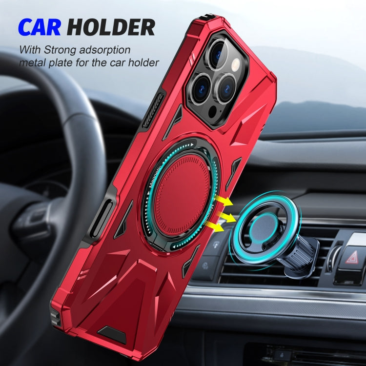 For iPhone 16 Pro MagSafe Magnetic Shockproof Phone Case with Ring Holder(Red) - iPhone 16 Pro Cases by PMC Jewellery | Online Shopping South Africa | PMC Jewellery | Buy Now Pay Later Mobicred