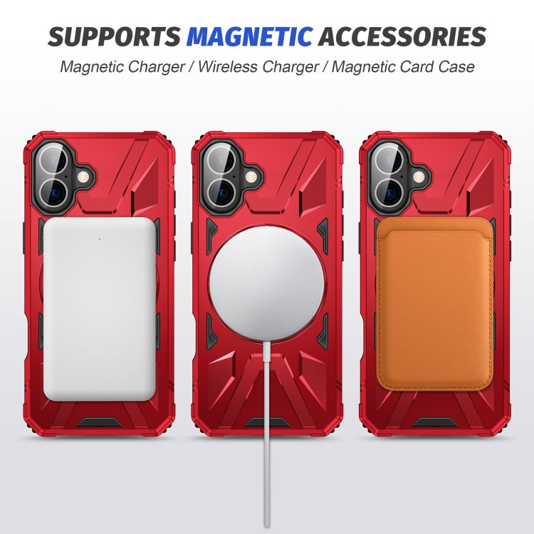 For iPhone 16 Plus MagSafe Magnetic Shockproof Phone Case with Ring Holder(Red) - iPhone 16 Plus Cases by PMC TechLife | Online Shopping South Africa | PMC TechLife | Buy Now Pay Later Mobicred