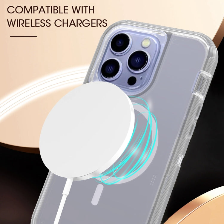 For iPhone 14 Pro Shockproof MagSafe Magnetic Phone Case(Transparent Grey) - iPhone 14 Pro Cases by PMC TechLife | Online Shopping South Africa | PMC TechLife