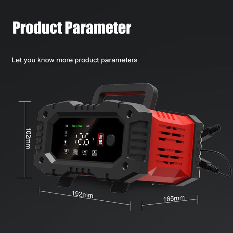 FOXSUR 12V / 24V 20A 300W Portable Motorcycle Car Smart Battery Charger(US Plug) - free shipping - PMC TechLife - Order now!