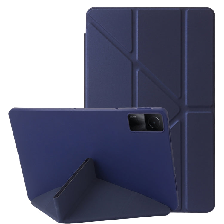 For Xiaomi Redmi Pad SE Deformation Silicone Leather Tablet Case(Dark Blue) - More Tablet Cases by PMC Jewellery | Online Shopping South Africa | PMC Jewellery | Buy Now Pay Later Mobicred