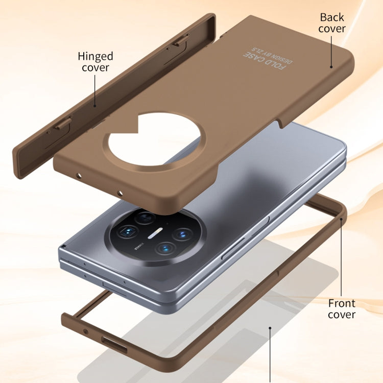 For Huawei Mate X5 Extraordinary Series Hinged Folding Full Coverage Phone Case with Pen Slot & Stylus(Coffee) - Huawei Cases by PMC TechLife | Online Shopping South Africa | PMC TechLife | Buy Now Pay Later Mobicred