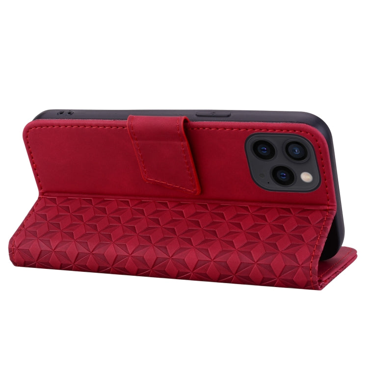 For iPhone 16 Pro Business Diamond Buckle Leather Phone Case with Lanyard(Wine Red) - free shipping - PMC TechLife - Order now!