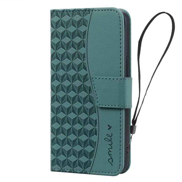 For iPhone 16 Pro Max Business Diamond Buckle Leather Phone Case with Lanyard(Green) - iPhone 16 Pro Max Cases by PMC TechLife | Online Shopping South Africa | PMC TechLife | Buy Now Pay Later Mobicred