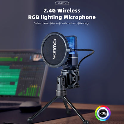 Yanmai SF-777W 2.4G Wireless Gaming Desktop Microphone with RGB Light & Blowout Net - Microphone by Yanmai | Online Shopping South Africa | PMC Jewellery | Buy Now Pay Later Mobicred