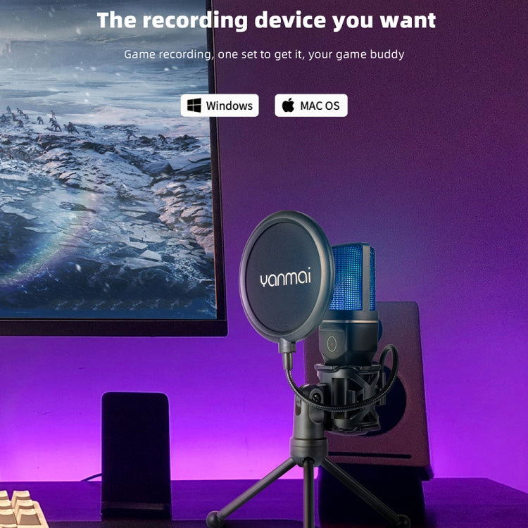 Yanmai SF-777W 2.4G Wireless Gaming Desktop Microphone with RGB Light & Blowout Net - Microphone by Yanmai | Online Shopping South Africa | PMC TechLife | Buy Now Pay Later Mobicred