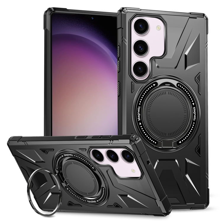 For Samsung Galaxy S23 5G MagSafe Magnetic Shockproof Phone Case with Ring Holder(Black) - Galaxy S23 5G Cases by PMC TechLife | Online Shopping South Africa | PMC TechLife
