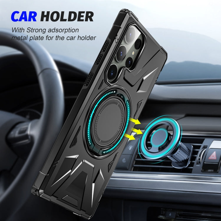 For Samsung Galaxy S23 5G MagSafe Magnetic Shockproof Phone Case with Ring Holder(Black) - Galaxy S23 5G Cases by PMC TechLife | Online Shopping South Africa | PMC TechLife
