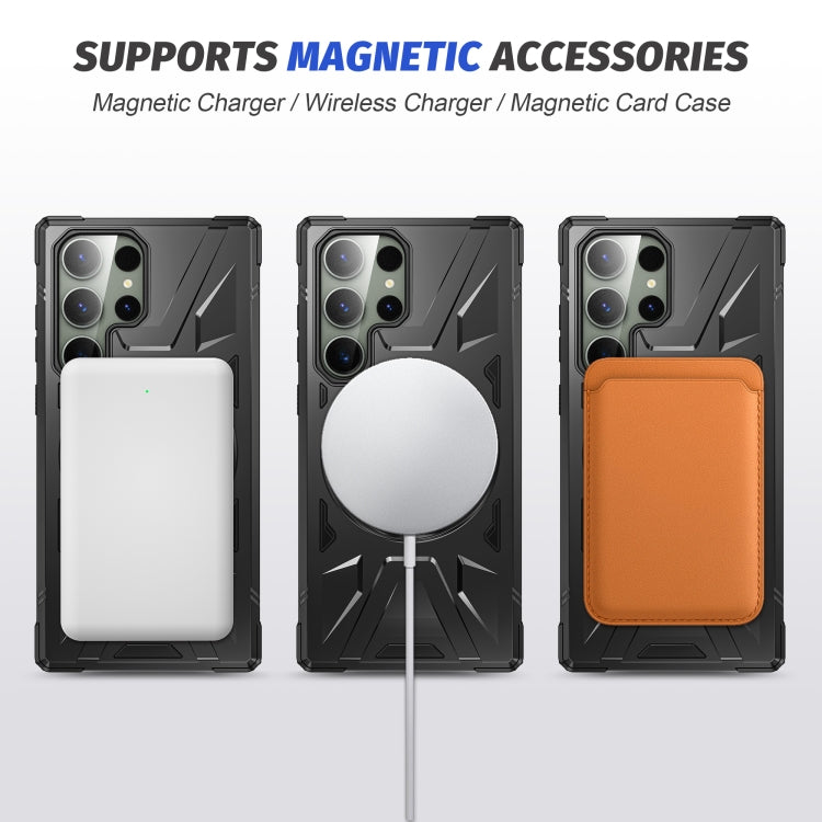 For Samsung Galaxy S23 5G MagSafe Magnetic Shockproof Phone Case with Ring Holder(Black) - Galaxy S23 5G Cases by PMC TechLife | Online Shopping South Africa | PMC TechLife