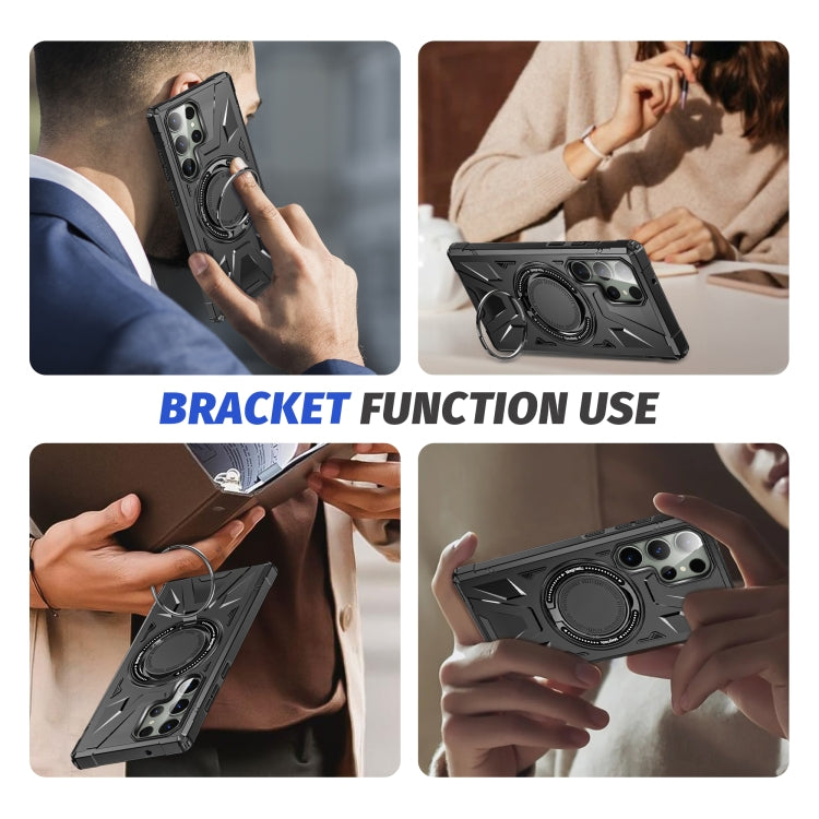 For Samsung Galaxy S23 5G MagSafe Magnetic Shockproof Phone Case with Ring Holder(Black) - Galaxy S23 5G Cases by PMC TechLife | Online Shopping South Africa | PMC TechLife
