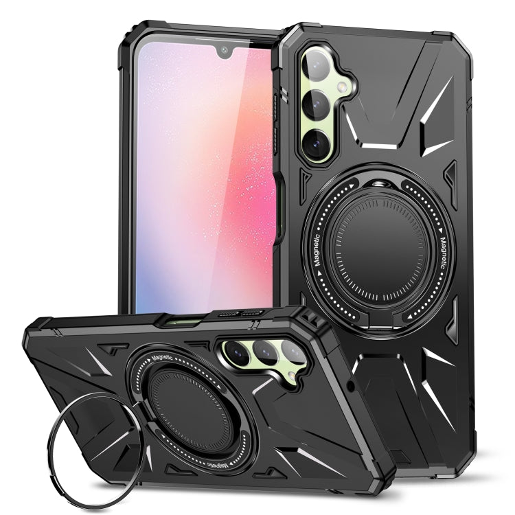 For Samsung Galaxy A24 4G/A25 5G MagSafe Magnetic Shockproof Phone Case with Ring Holder(Black) - Galaxy Phone Cases by PMC TechLife | Online Shopping South Africa | PMC TechLife