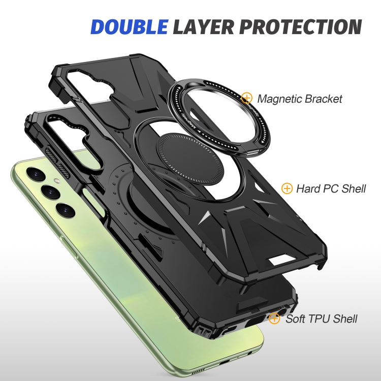 For Samsung Galaxy A24 4G/A25 5G MagSafe Magnetic Shockproof Phone Case with Ring Holder(Black) - Galaxy Phone Cases by PMC TechLife | Online Shopping South Africa | PMC TechLife