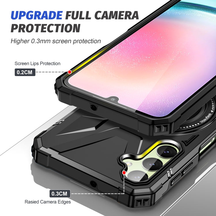 For Samsung Galaxy A24 4G/A25 5G MagSafe Magnetic Shockproof Phone Case with Ring Holder(Black) - Galaxy Phone Cases by PMC TechLife | Online Shopping South Africa | PMC TechLife