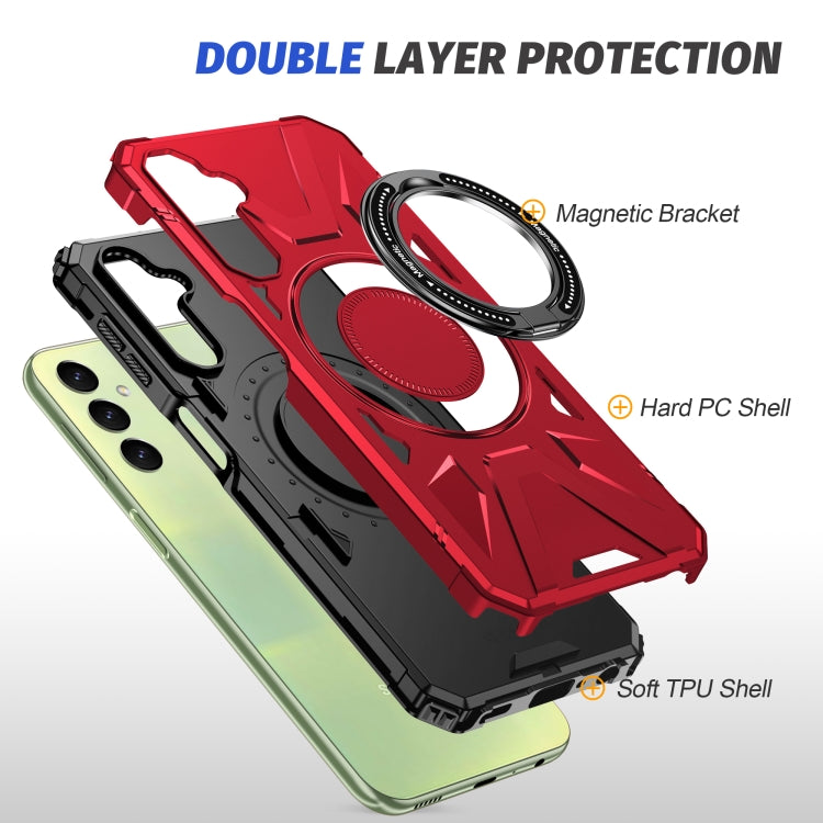 For Samsung Galaxy A24 4G/A25 5G MagSafe Magnetic Shockproof Phone Case with Ring Holder(Red) - Galaxy Phone Cases by PMC TechLife | Online Shopping South Africa | PMC TechLife