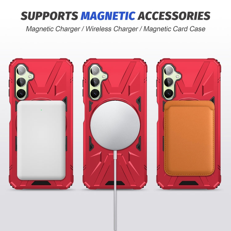 For Samsung Galaxy A24 4G/A25 5G MagSafe Magnetic Shockproof Phone Case with Ring Holder(Red) - Galaxy Phone Cases by PMC TechLife | Online Shopping South Africa | PMC TechLife