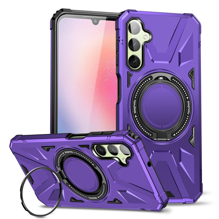 For Samsung Galaxy A24 4G/A25 5G MagSafe Magnetic Shockproof Phone Case with Ring Holder(Purple) - Galaxy Phone Cases by PMC TechLife | Online Shopping South Africa | PMC TechLife