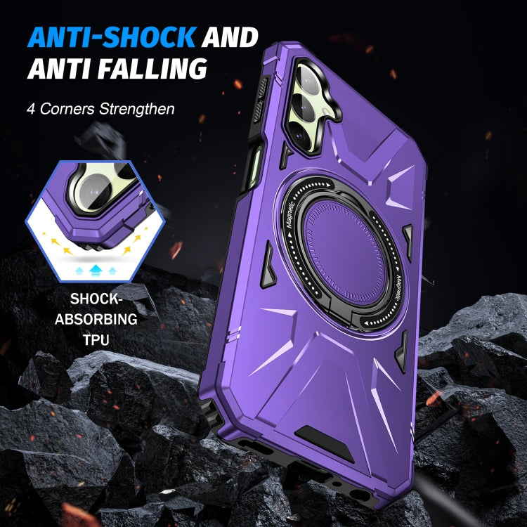 For Samsung Galaxy A24 4G/A25 5G MagSafe Magnetic Shockproof Phone Case with Ring Holder(Purple) - Galaxy Phone Cases by PMC TechLife | Online Shopping South Africa | PMC TechLife