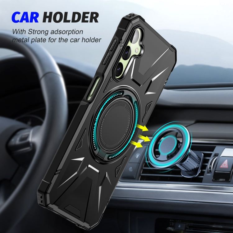For Samsung Galaxy A54 5G MagSafe Magnetic Shockproof Phone Case with Ring Holder(Black) - Galaxy Phone Cases by PMC TechLife | Online Shopping South Africa | PMC TechLife