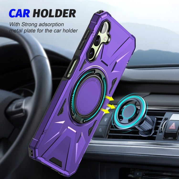 For Samsung Galaxy A54 5G MagSafe Magnetic Shockproof Phone Case with Ring Holder(Purple) - Galaxy Phone Cases by PMC TechLife | Online Shopping South Africa | PMC TechLife