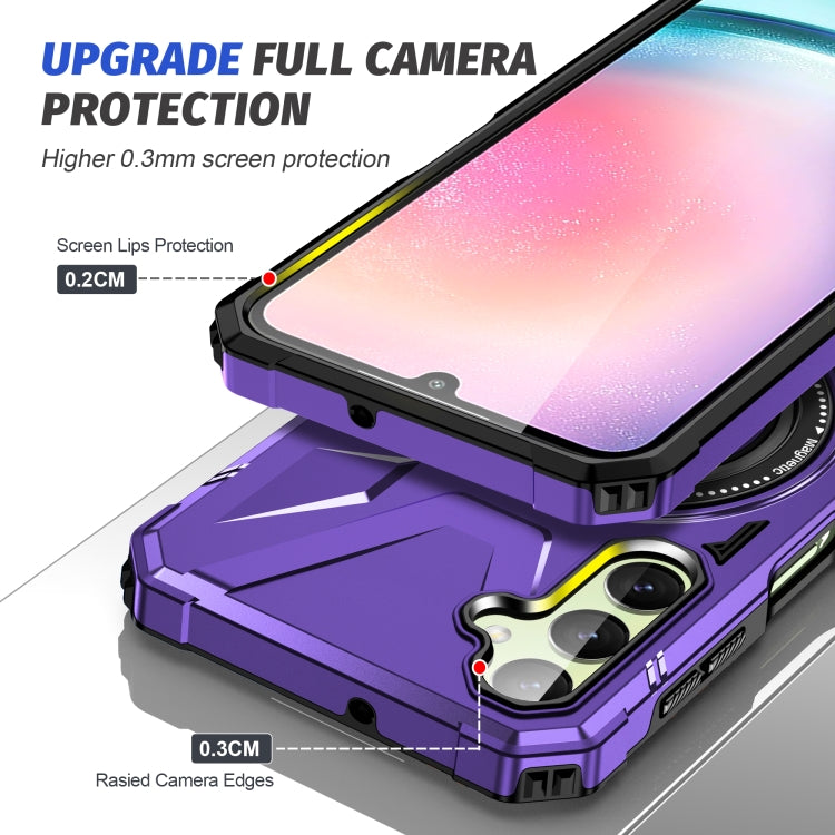 For Samsung Galaxy A54 5G MagSafe Magnetic Shockproof Phone Case with Ring Holder(Purple) - Galaxy Phone Cases by PMC TechLife | Online Shopping South Africa | PMC TechLife