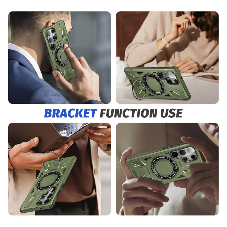 For Samsung Galaxy S24+ 5G MagSafe Magnetic Shockproof Phone Case with Ring Holder(Dark Green) - Galaxy S24+ 5G Cases by PMC TechLife | Online Shopping South Africa | PMC TechLife