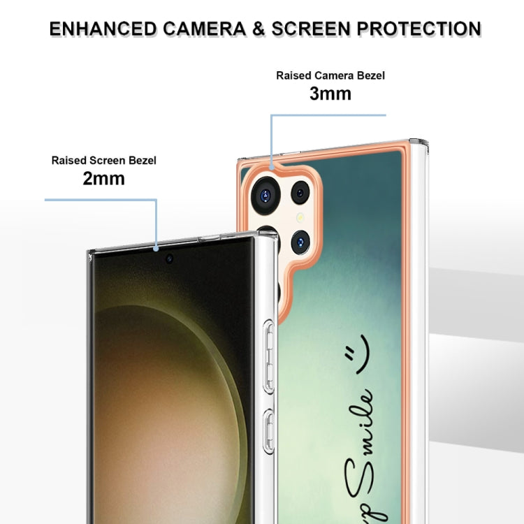 For Samsung Galaxy S24 Ultra 5G Electroplating Marble Dual-side IMD Phone Case(Smile) - Galaxy S24 Ultra 5G Cases by PMC TechLife | Online Shopping South Africa | PMC TechLife