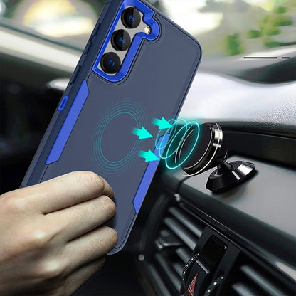 For Samsung Galaxy S25+ / S24+ 5G Magnetic 2 in 1 PC Hybrid TPU Phone Case(Blue+Blue Green) - Galaxy S24+ 5G Cases by PMC Jewellery | Online Shopping South Africa | PMC Jewellery | Buy Now Pay Later Mobicred