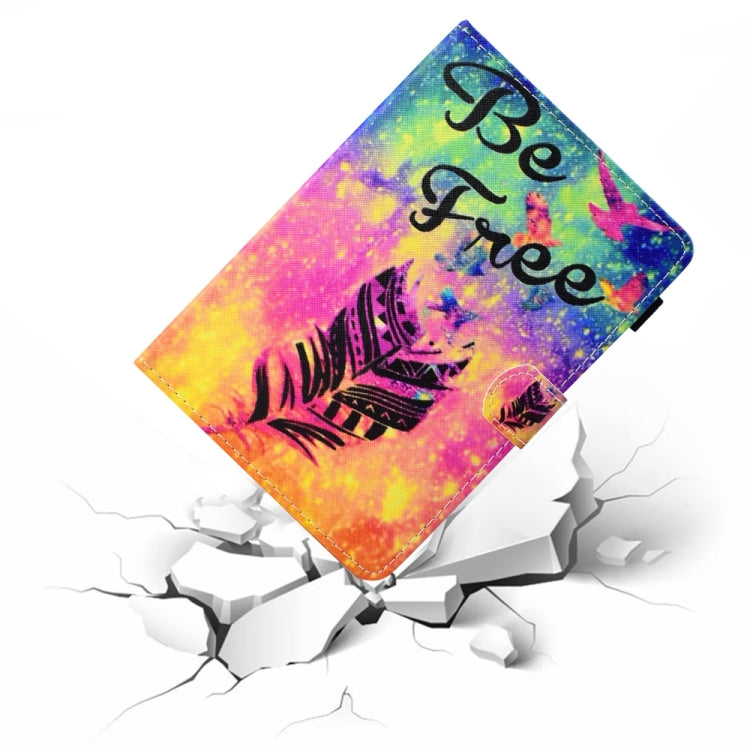 For 10 inch Universal Colored Drawing Stitching Leather Tablet Case(Feather) - 10 - 11 inch by PMC TechLife | Online Shopping South Africa | PMC TechLife | Buy Now Pay Later Mobicred