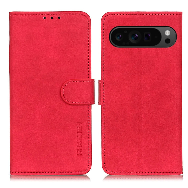 For Google Pixel 9 Pro KHAZNEH Retro Texture Flip Leather Phone Case(Red) - Google Cases by PMC Jewellery | Online Shopping South Africa | PMC Jewellery | Buy Now Pay Later Mobicred