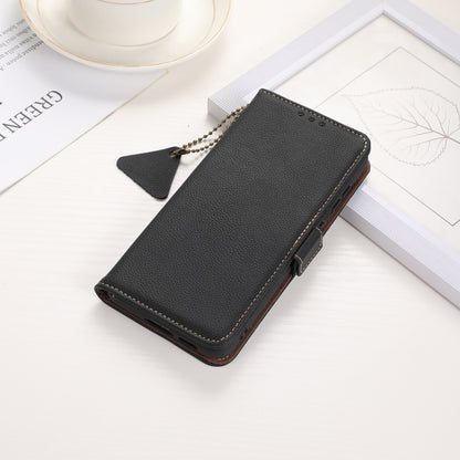 For Google Pixel 9 Pro Side-Magnetic TJ Genuine Leather RFID Phone Case(Black) - Google Cases by PMC Jewellery | Online Shopping South Africa | PMC Jewellery | Buy Now Pay Later Mobicred