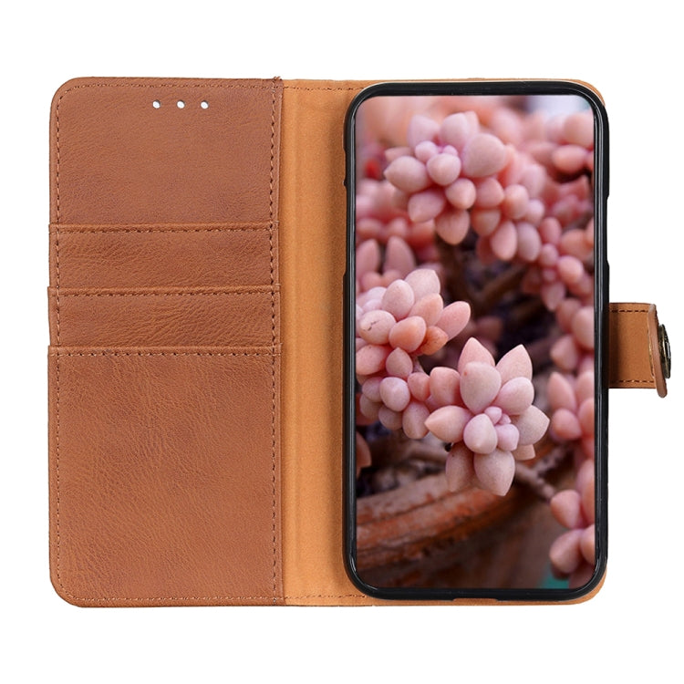 For Google Pixel 9 Pro KHAZNEH Cowhide Texture Horizontal Flip Leather Phone Case(Brown) - Google Cases by PMC TechLife | Online Shopping South Africa | PMC TechLife | Buy Now Pay Later Mobicred