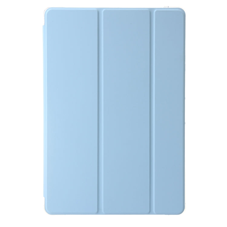 For Samsung Galaxy Tab S9 3-Fold Clear Acrylic Leather Tablet Case(Ice Blue) - Galaxy Tab S9 Cases by PMC Jewellery | Online Shopping South Africa | PMC Jewellery | Buy Now Pay Later Mobicred