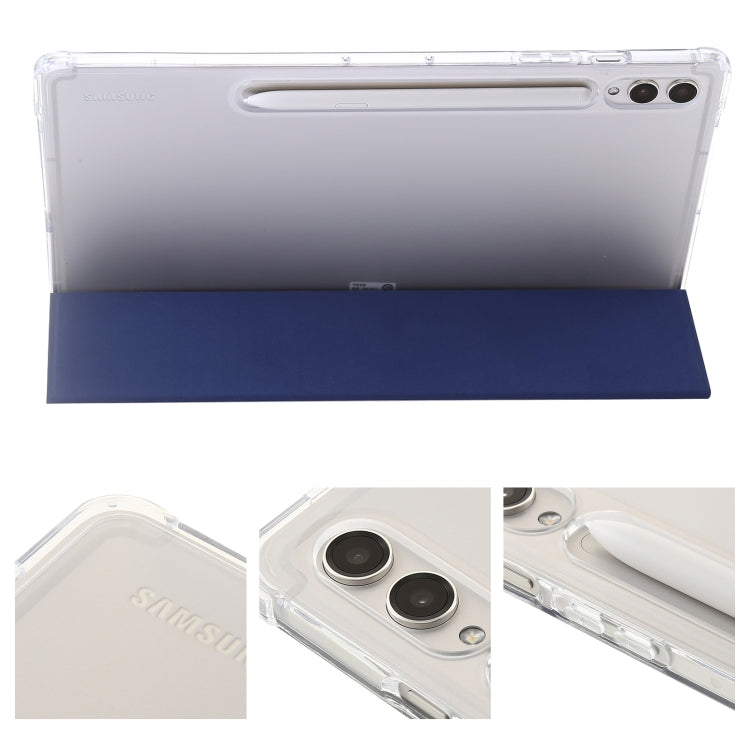 For Samsung Galaxy Tab S9+ 3-Fold Clear Acrylic Leather Tablet Case(Dark Blue) - free shipping - PMC Jewellery - Order now!