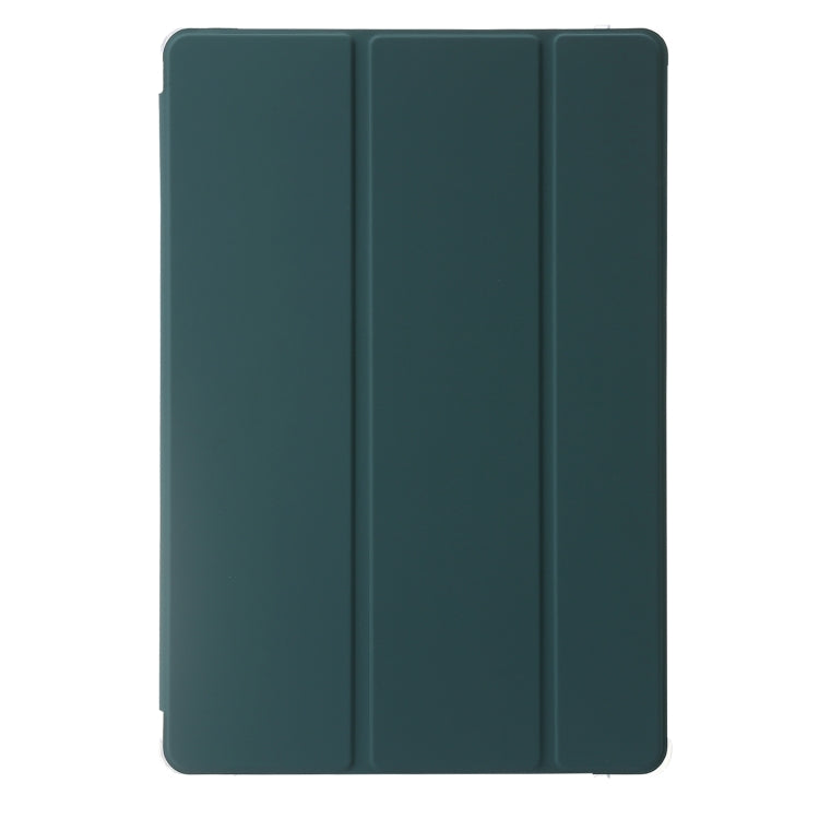 For Samsung Galaxy Tab S10 Ultra 3-Fold Clear Acrylic Leather Tablet Case(Deep Green) - Tab S10 Ultra Cases by PMC Jewellery | Online Shopping South Africa | PMC Jewellery | Buy Now Pay Later Mobicred