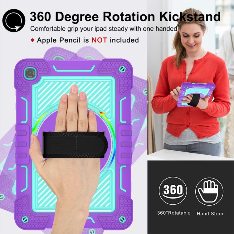 For Honor Pad X8 360 Degree Rotation PC Contrast Silicone Tablet Case(Purple + Mint Green) - Honor by PMC TechLife | Online Shopping South Africa | PMC TechLife | Buy Now Pay Later Mobicred