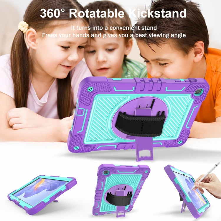 For Honor Pad X8 360 Degree Rotation PC Contrast Silicone Tablet Case(Purple + Mint Green) - Honor by PMC TechLife | Online Shopping South Africa | PMC TechLife | Buy Now Pay Later Mobicred