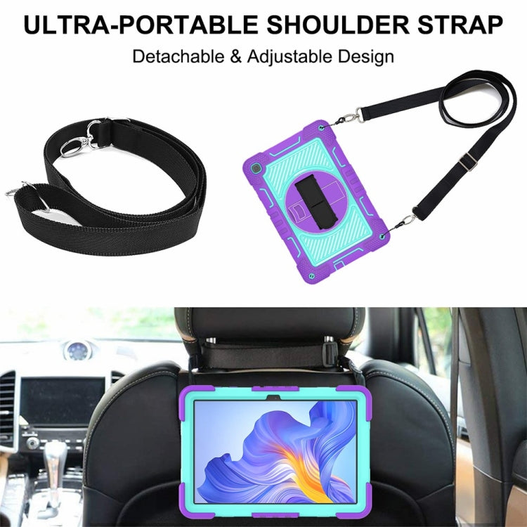 For Honor Pad X8 360 Degree Rotation PC Contrast Silicone Tablet Case(Purple + Mint Green) - Honor by PMC TechLife | Online Shopping South Africa | PMC TechLife | Buy Now Pay Later Mobicred