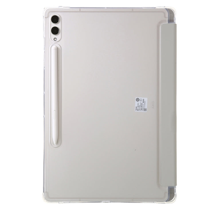 For Samsung Galaxy Tab S9 Clear Acrylic Deformation Leather Tablet Case(Grey) - Galaxy Tab S9 Cases by PMC Jewellery | Online Shopping South Africa | PMC Jewellery | Buy Now Pay Later Mobicred