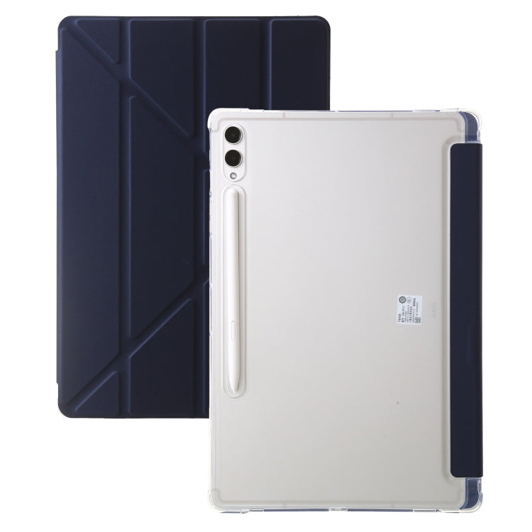 For Samsung Galaxy Tab S9 FE+ Clear Acrylic Deformation Leather Tablet Case(Dark Blue) - Galaxy Tab S9 FE+ by PMC Jewellery | Online Shopping South Africa | PMC Jewellery | Buy Now Pay Later Mobicred