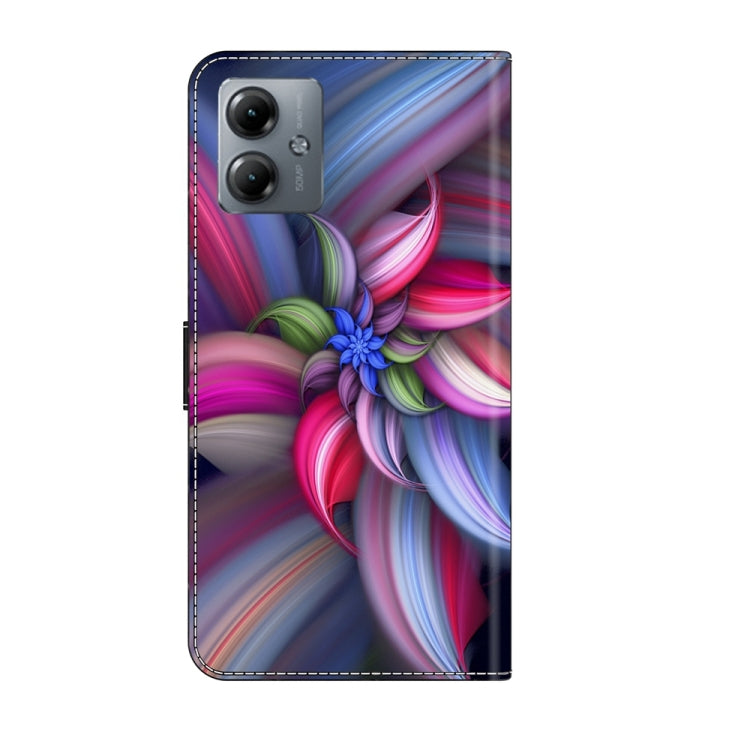For Motorola Moto G14 Crystal 3D Shockproof Protective Leather Phone Case(Colorful Flower) - Motorola Cases by PMC TechLife | Online Shopping South Africa | PMC TechLife | Buy Now Pay Later Mobicred
