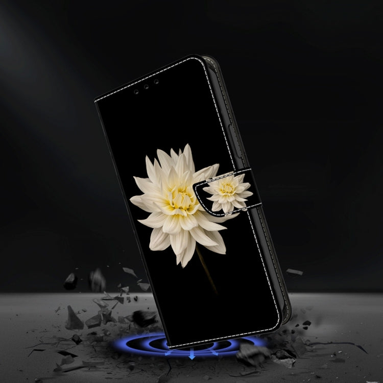 For Motorola Moto G54 Crystal 3D Shockproof Protective Leather Phone Case(White Flower) - Motorola Cases by PMC TechLife | Online Shopping South Africa | PMC TechLife | Buy Now Pay Later Mobicred