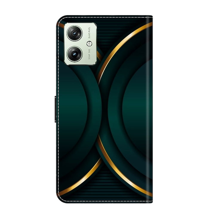For Motorola Moto G54 Crystal 3D Shockproof Protective Leather Phone Case(Gold Outline) - Motorola Cases by PMC TechLife | Online Shopping South Africa | PMC TechLife | Buy Now Pay Later Mobicred