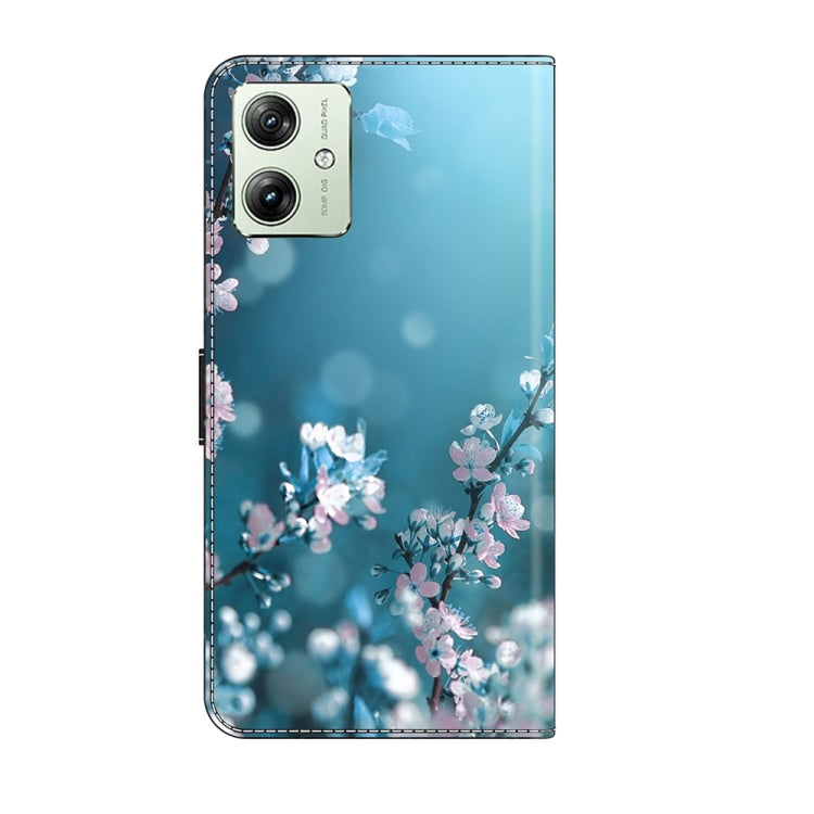 For Motorola Moto G54 Crystal 3D Shockproof Protective Leather Phone Case(Plum Flower) - Motorola Cases by PMC TechLife | Online Shopping South Africa | PMC TechLife | Buy Now Pay Later Mobicred