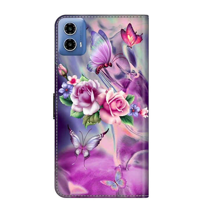 For Motorola Moto G24 Crystal 3D Shockproof Protective Leather Phone Case(Butterfly) - Motorola Cases by PMC TechLife | Online Shopping South Africa | PMC TechLife | Buy Now Pay Later Mobicred